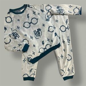 Harry Potter 2 Pc Blue Heavyweight Loungewear Pajamas Set‎ Sz Sm/Med